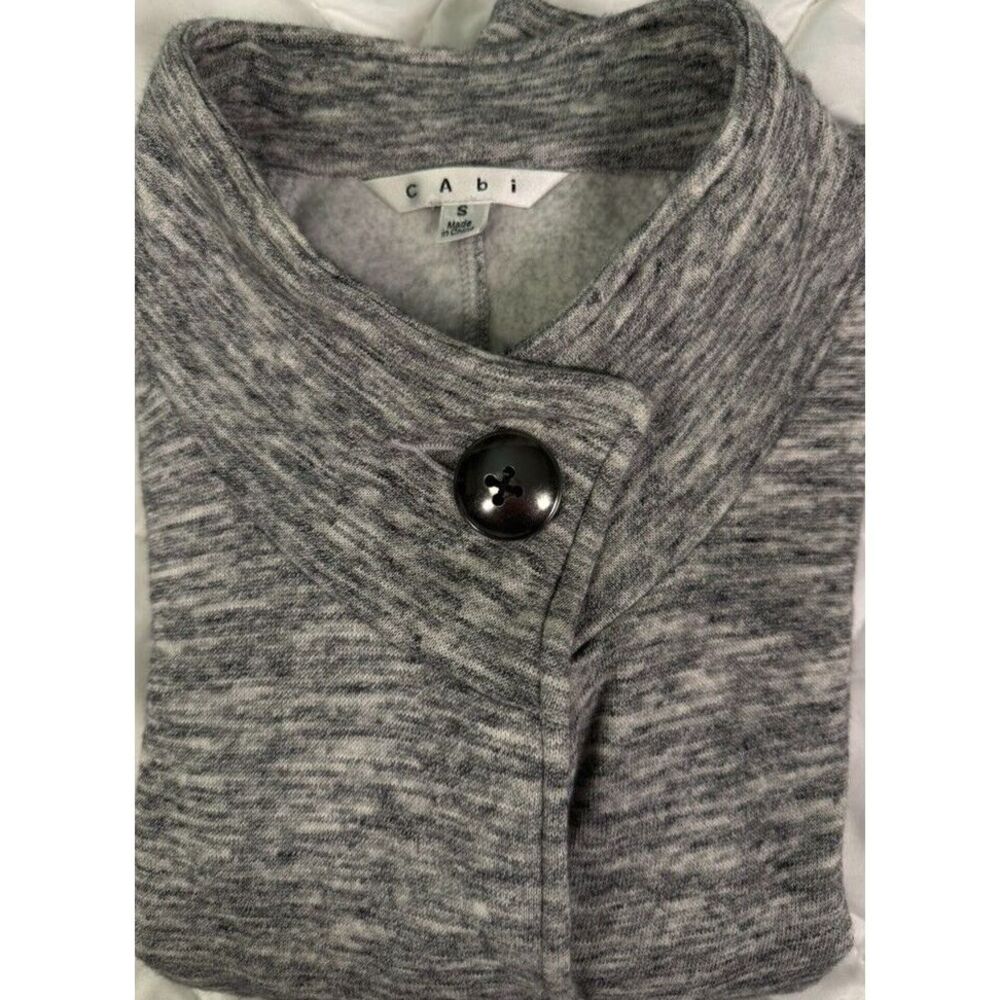 CAbi Sz S Hourglass Jacket Heather Gray Fleece Cropped‎ Jacket Funnel Neck #596